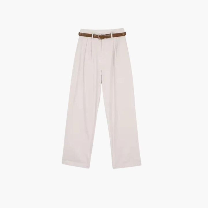 Women’s Trousers with High Waist and Pleated Design