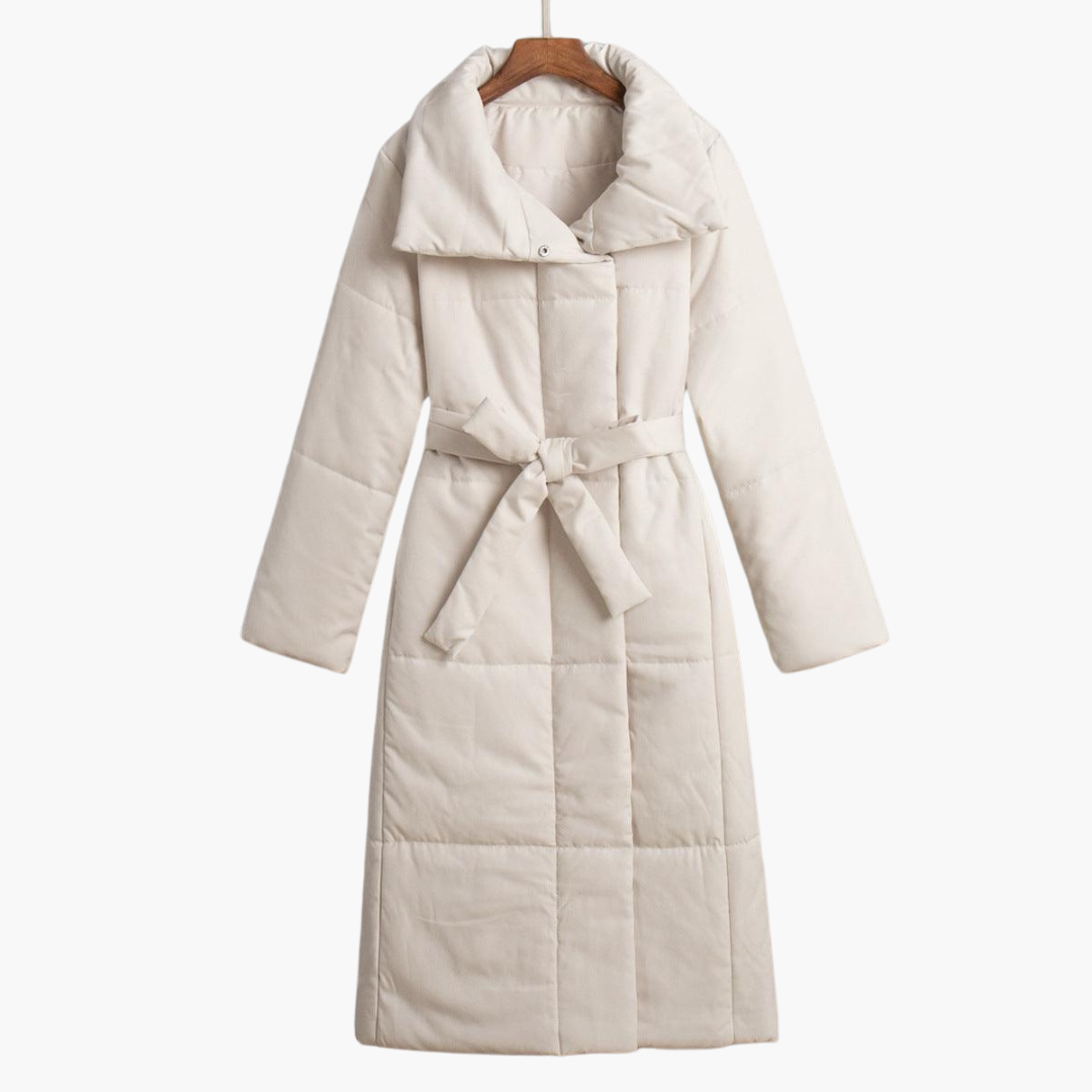 Women’s Long Winter Coat with Belt and Oversized Fit