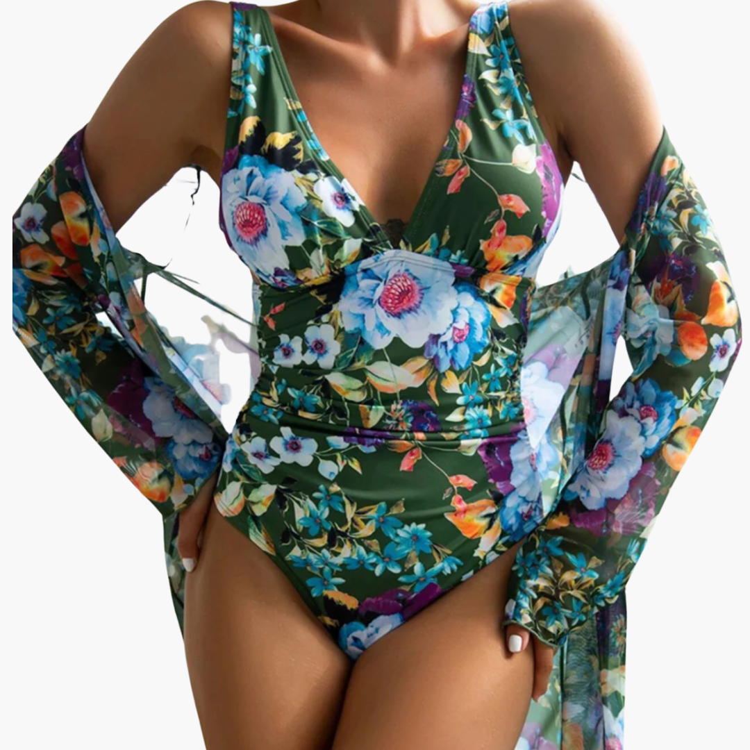 Women’s One-Piece Swimsuit with Wrap-Style Front