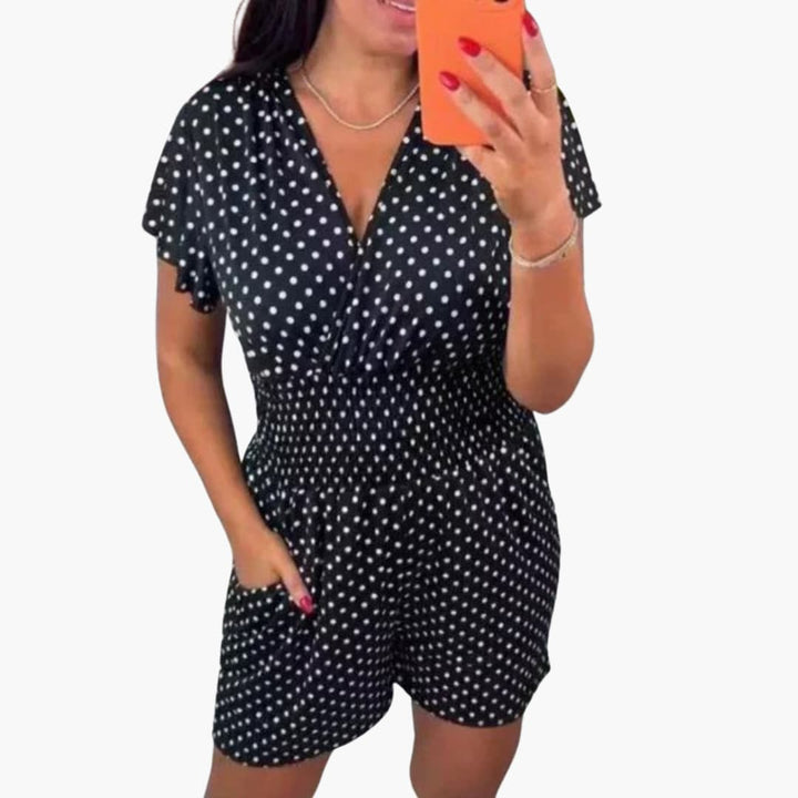 Women’s V-Neck Playsuit with Side Pockets
