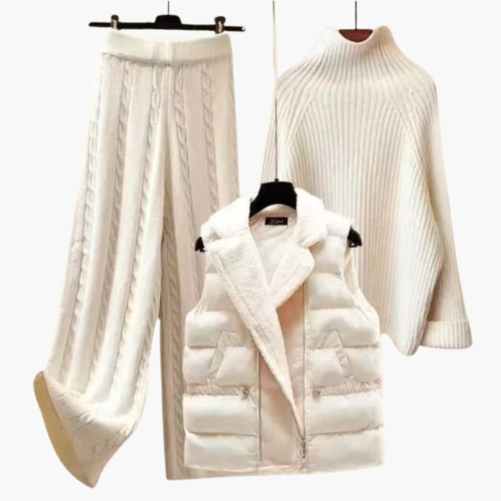 Women’s three-piece set with vest, cardigan and Pants