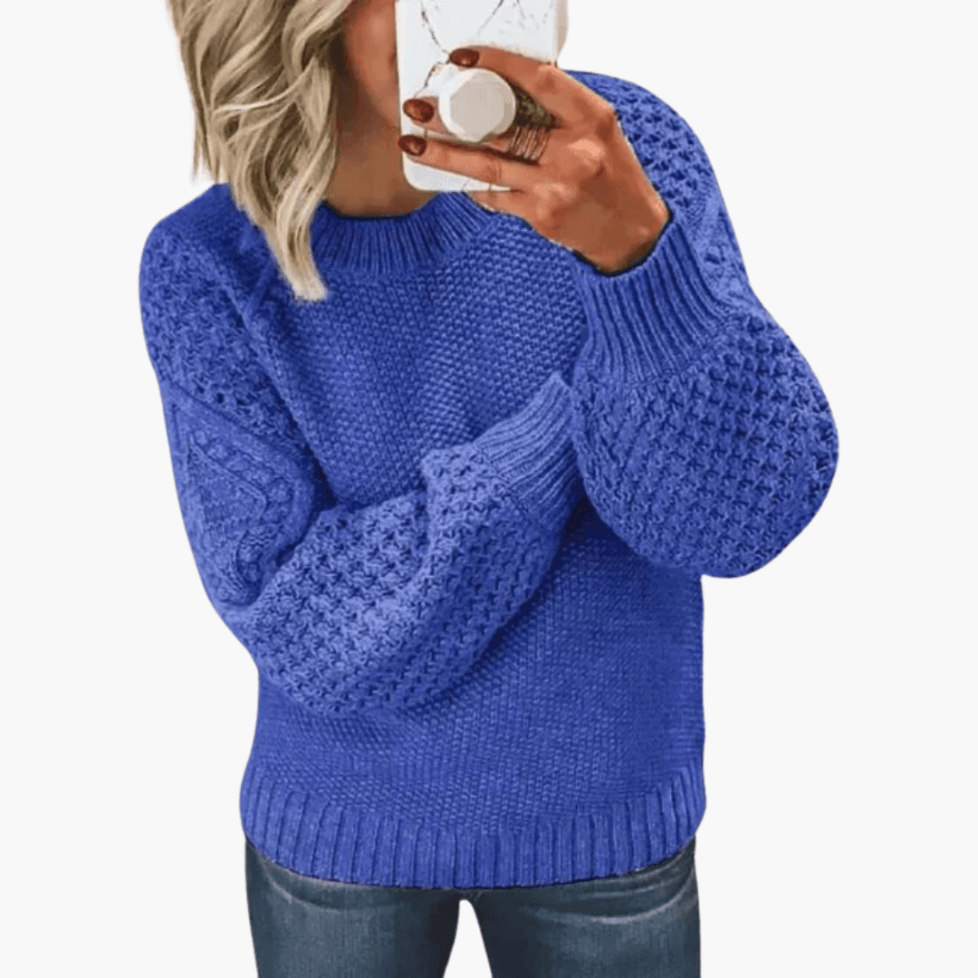 Women’s Knit Sweater with Long Sleeves and Pullover Style