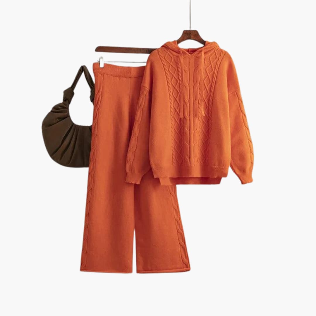 Women’s Lounge Set with Oversized Hoodie and Matching Wide-Leg Trousers