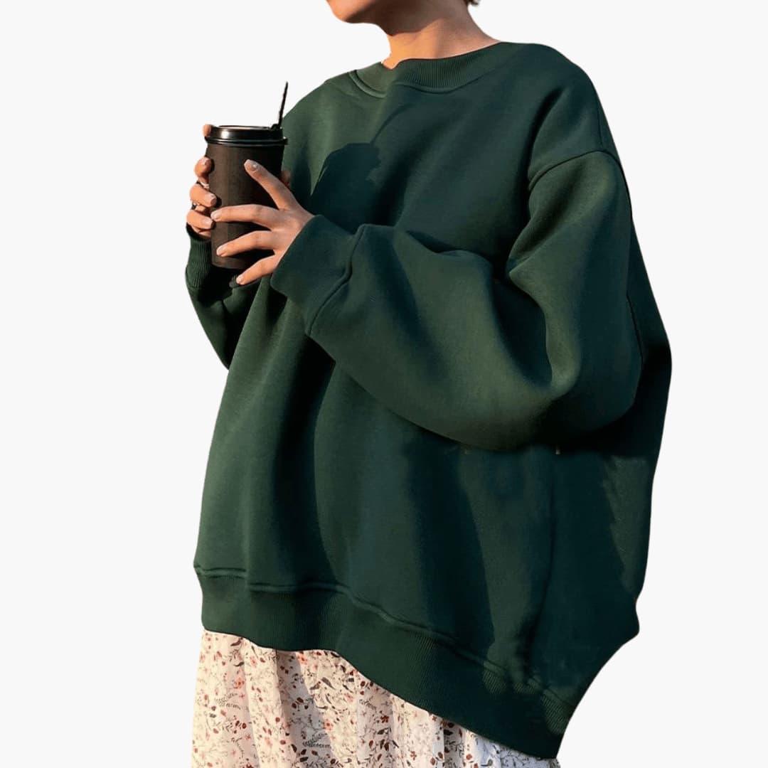 Women’s Sweatshirt with Crew Neck and Relaxed Fit