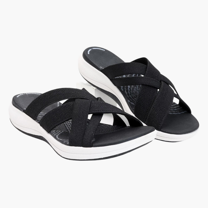 Women’s Slip-On Sandals with Open Toe and Padded Footbed