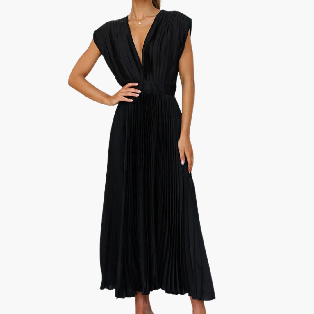 Women’s Midi Dress with Puff Sleeves and Floral Print