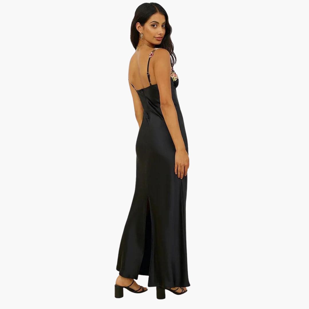 Women’s Embroidered Sleeveless Dress with Spaghetti Straps