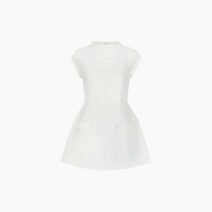 Women’s Mini Dress with Round Neck and Short Sleeves