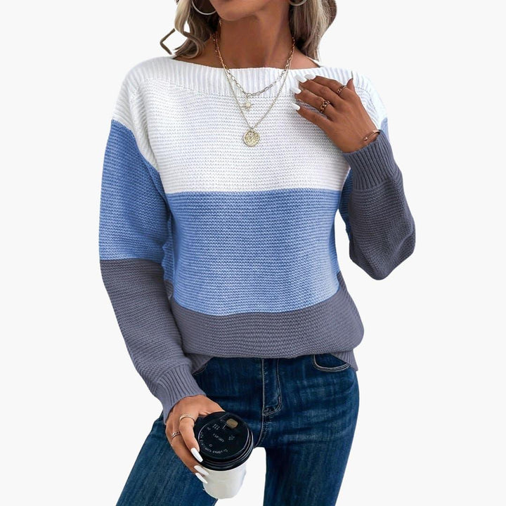 Women’s Ombre Knit Sweater with Long Sleeves and Pullover Style