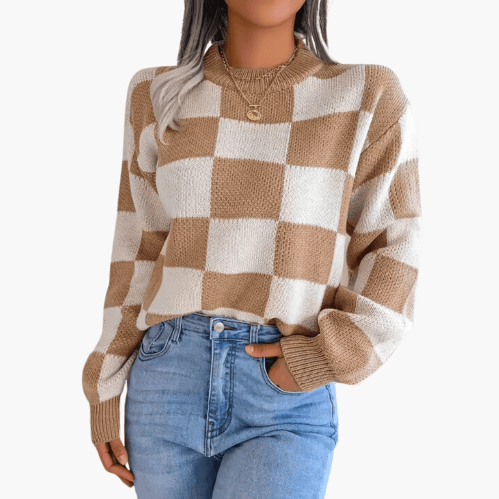 Women’s Oversized Knit Sweater with Long Sleeves and Pullover Style