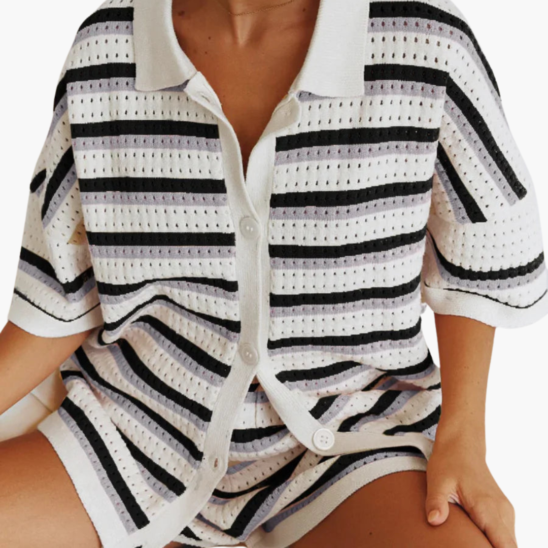 Women’s Two-Piece Summer Set with Crochet Detail