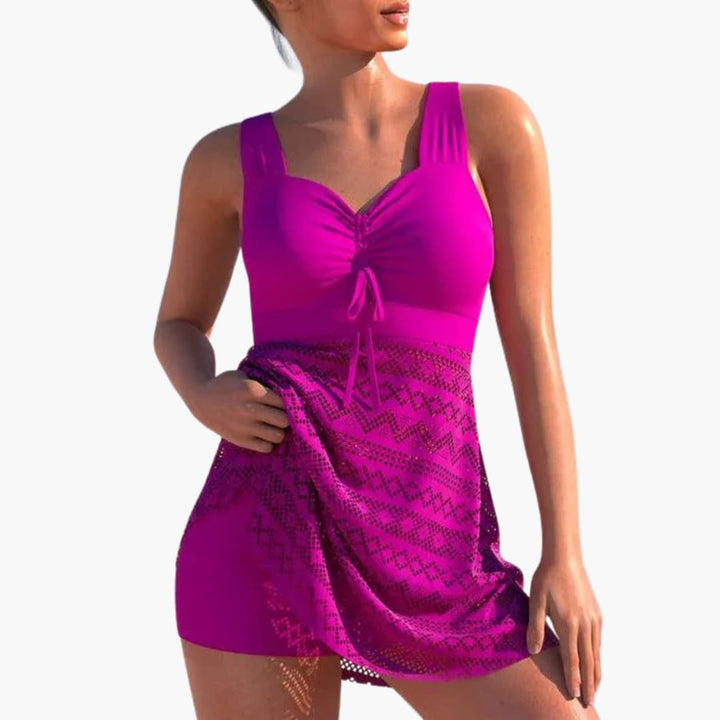 Women’s Tankini Set with Adjustable Straps and Padded Cups
