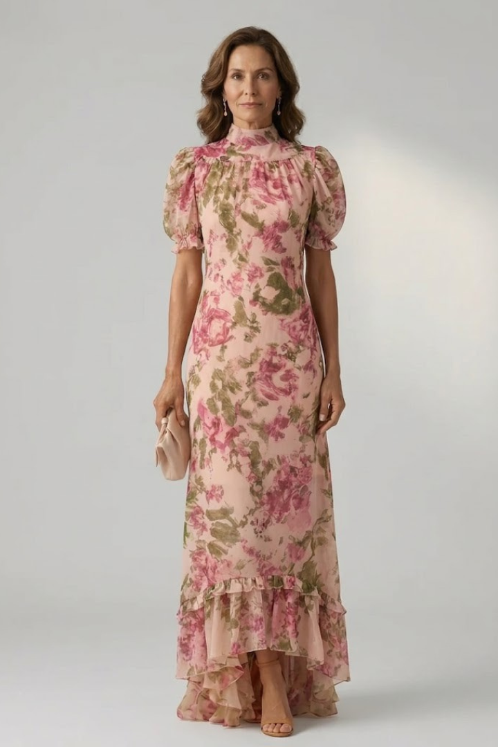 Vianne | Gentle High Neck Maxi Dress